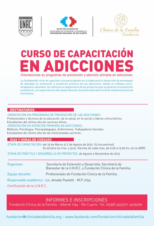 Afiche del Curso sobre adicciones final